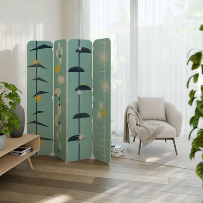 PATHS TO HAPPINESS 4-Panel Plywood Room Divider