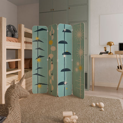 PATHS TO HAPPINESS 4-Panel Plywood Room Divider