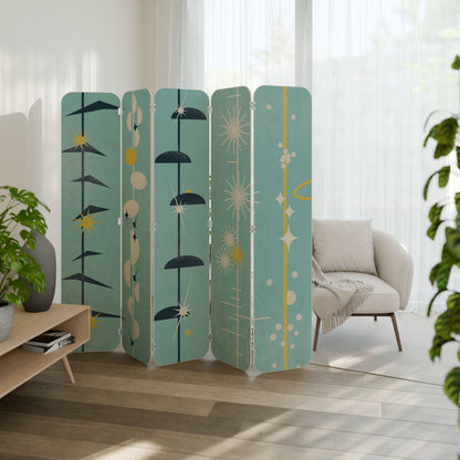 PATHS TO HAPPINESS 5-Panel Plywood Room Divider