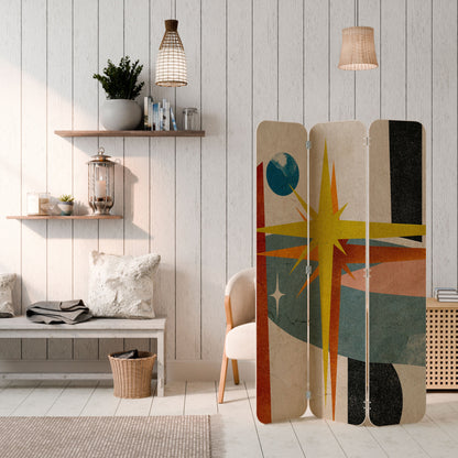 INTERSTELLAR VIBES 3-Panel Plywood Room Divider