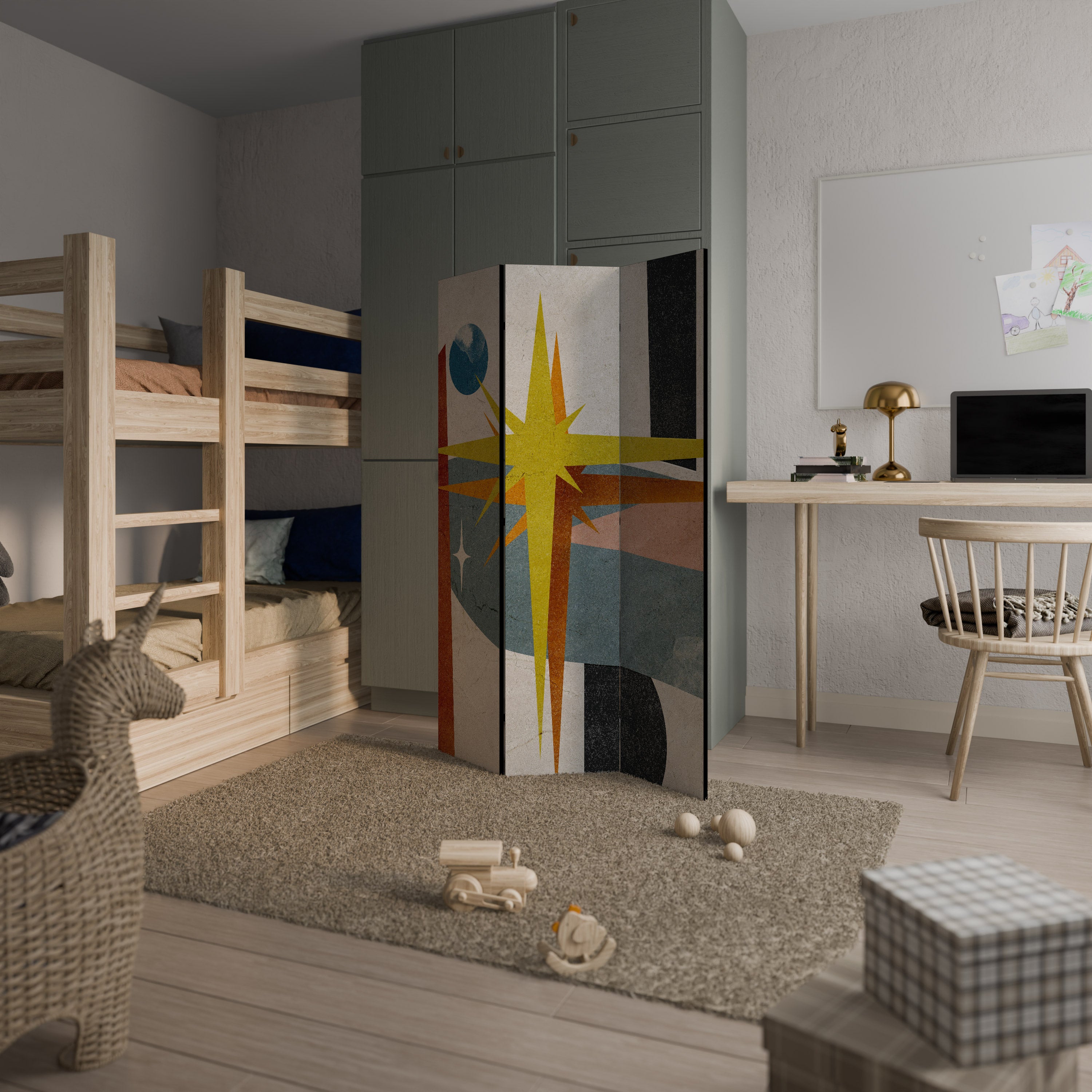 INTERSTELLAR VIBES Dekorativ rumsavdelare – 3 paneler