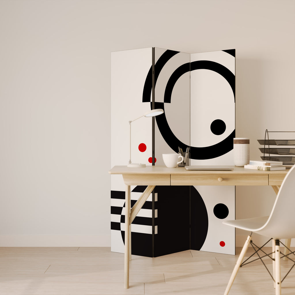 BLACK AND WHITE COMBINATION Παραβάν με 3 πάνελ