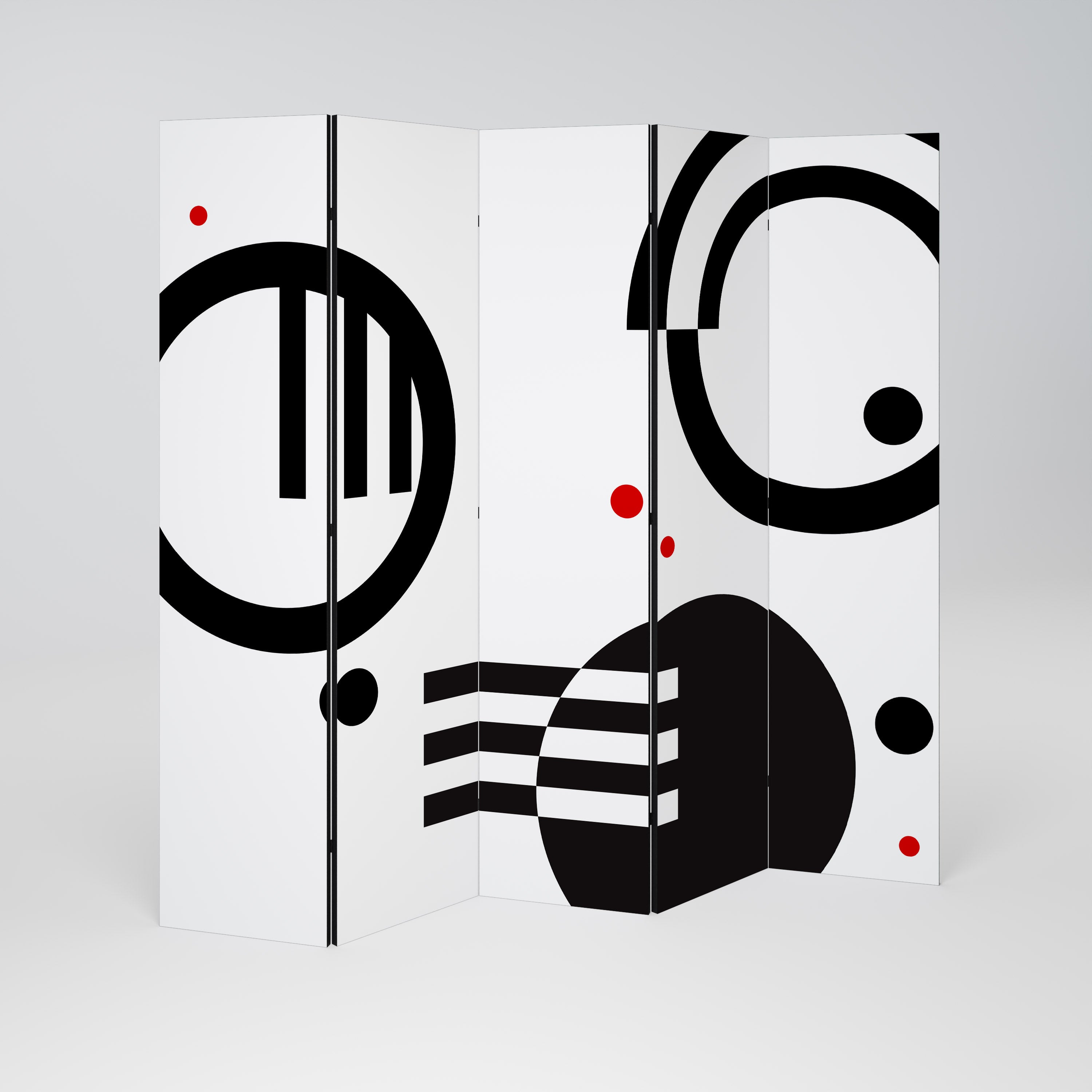 BLACK AND WHITE COMBINATION Παραβάν με 5 πάνελ