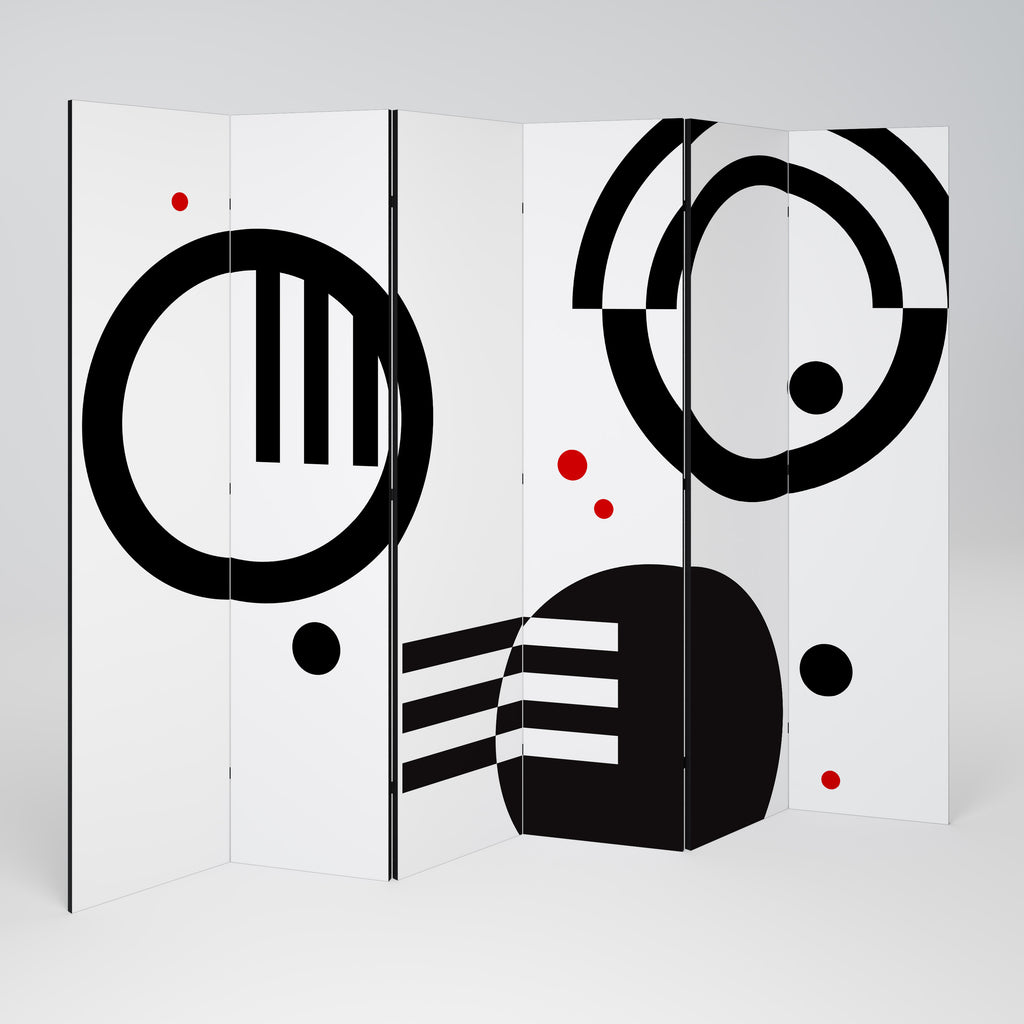 BLACK AND WHITE COMBINATION Rumsavdelare 6 paneler