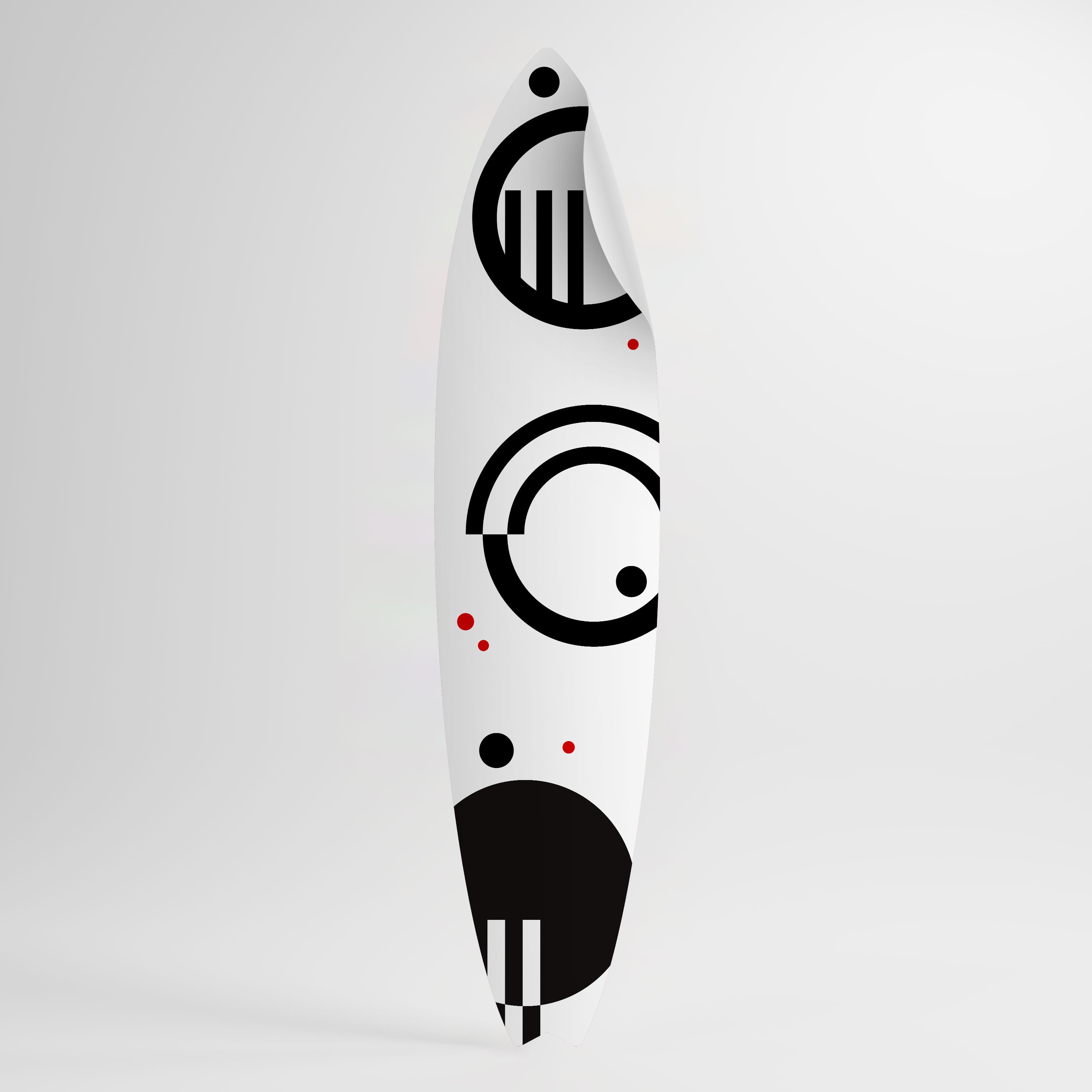 BLACK AND WHITE COMBINATION Surfboard-Wandsticker