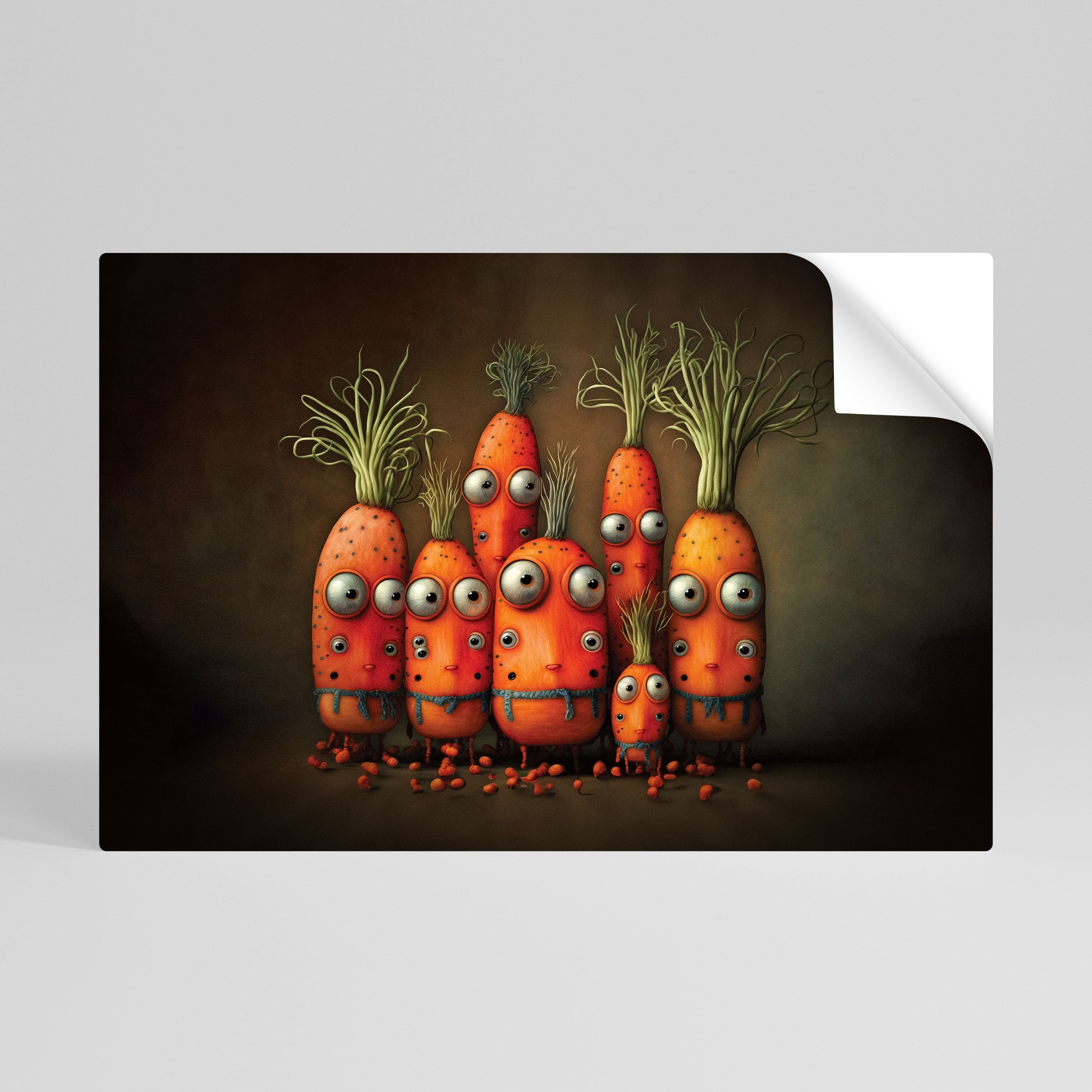 CUTE OR SCARY Selbstklebendes Horizontal-Poster