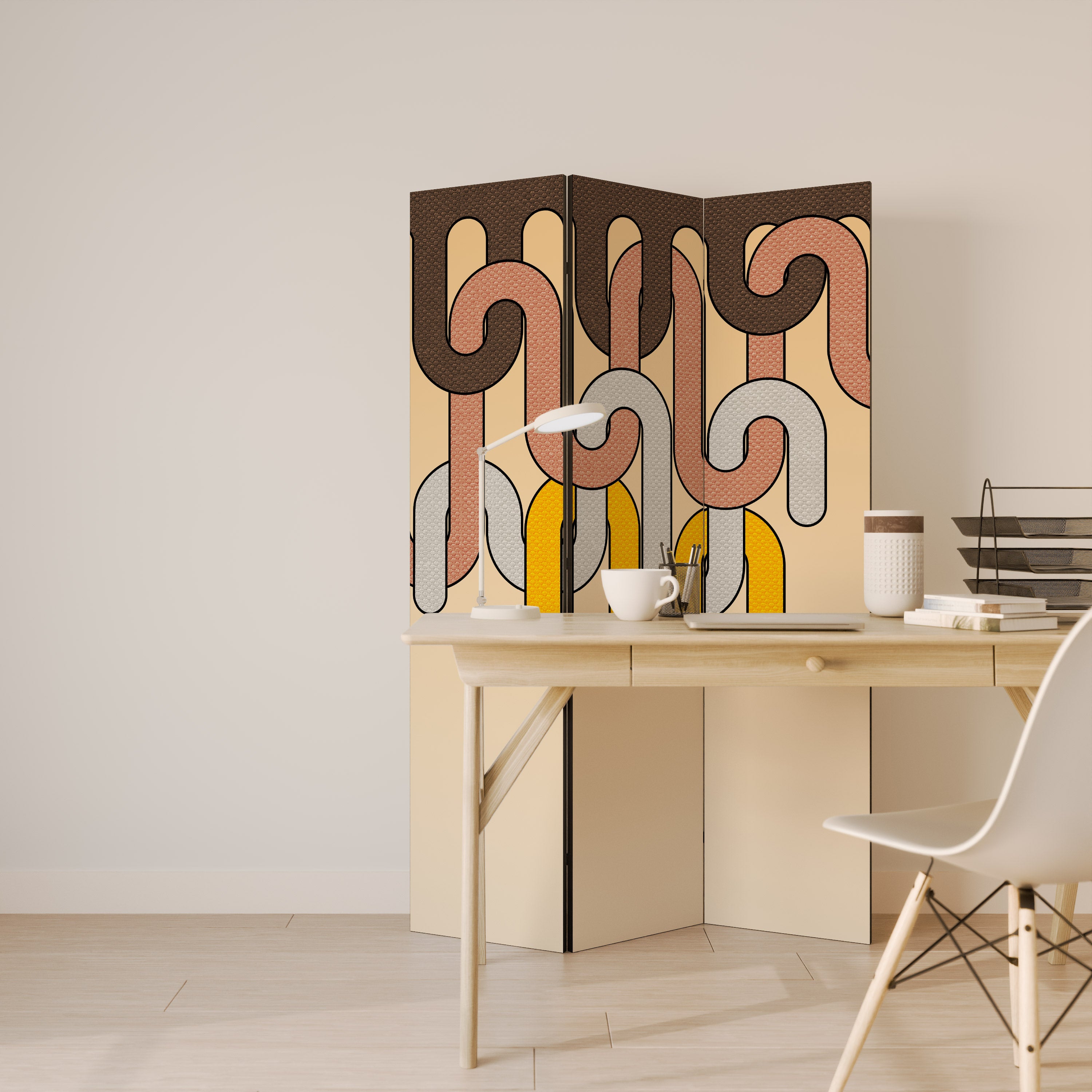 COLORFUL STRINGS Dekorativ rumsavdelare – 3 paneler