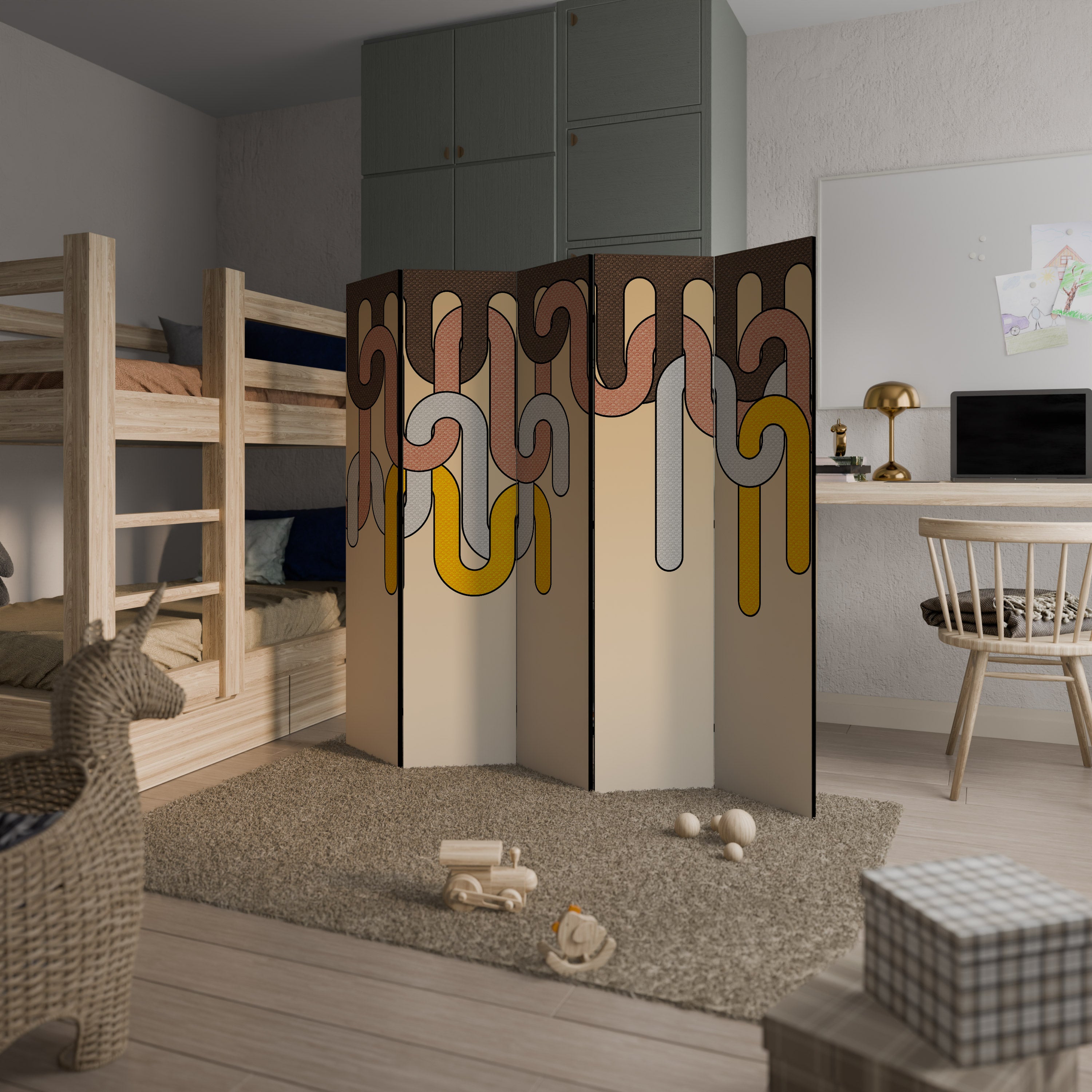 COLORFUL STRINGS Παραβάν με 5 πάνελ