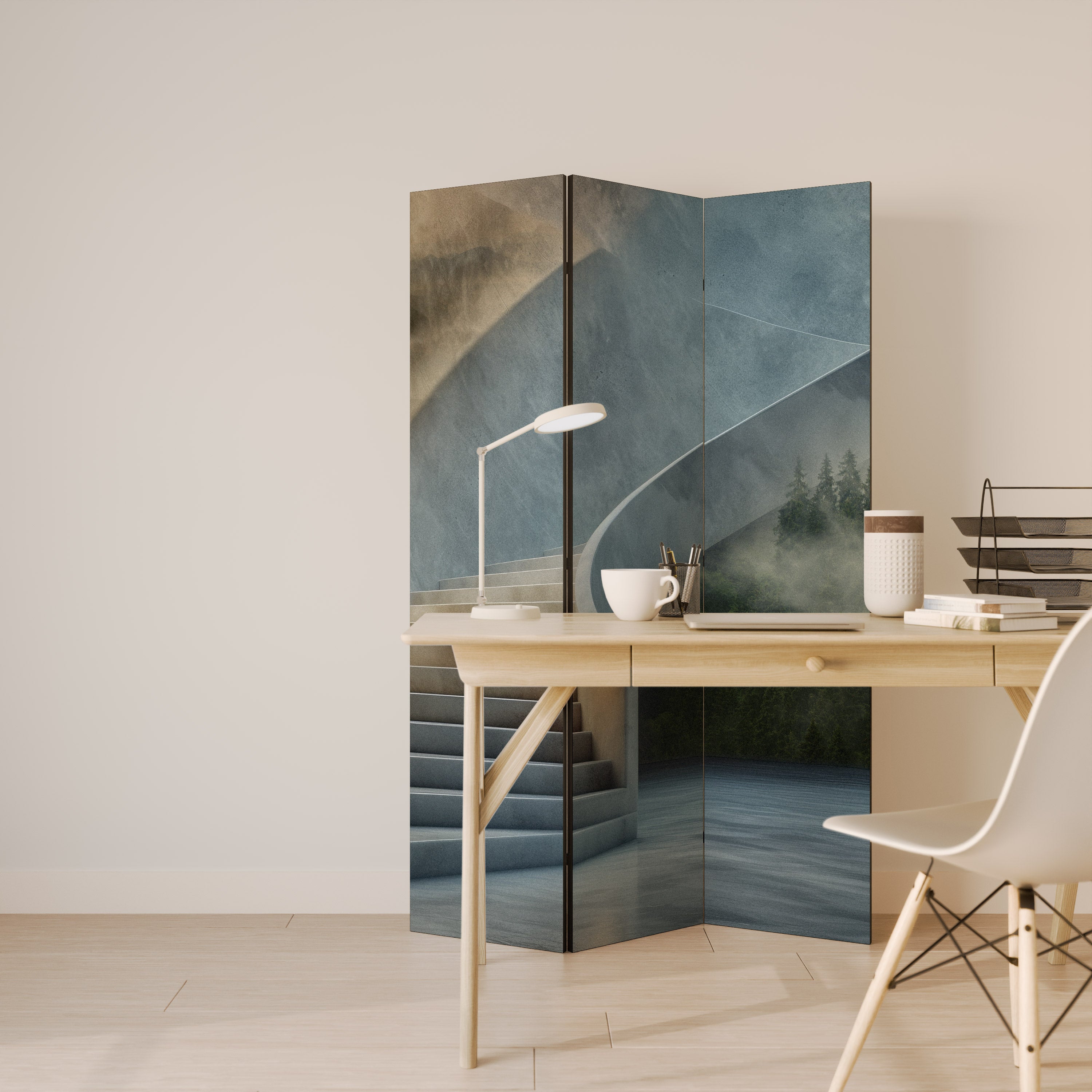 STEPS TO SERENITY Dekorativ rumsavdelare – 3 paneler