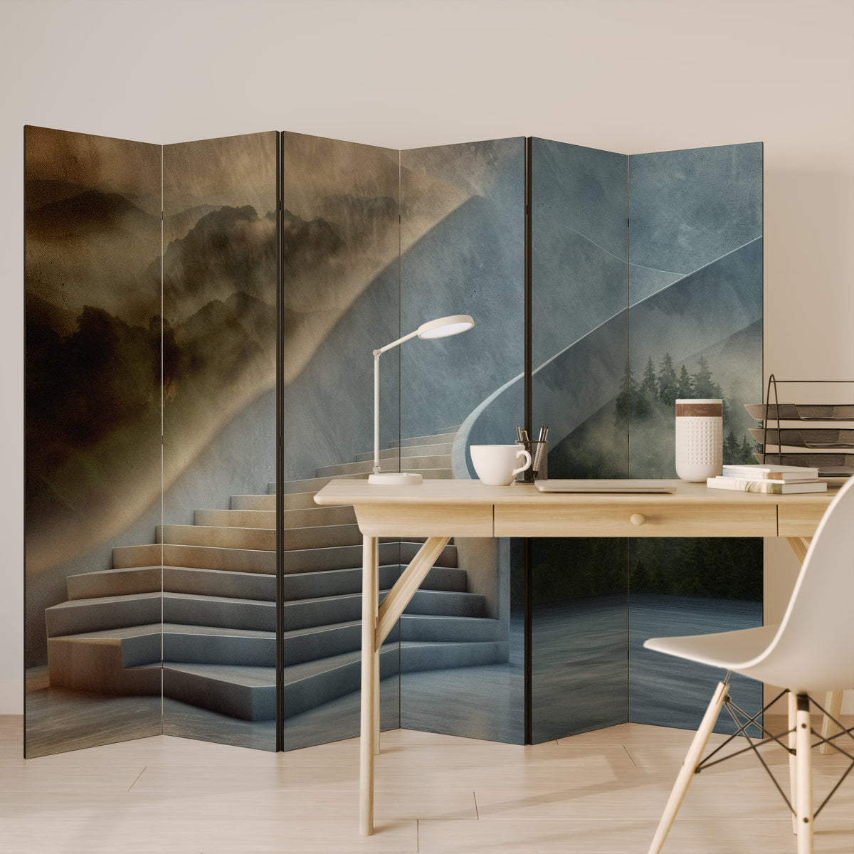 STEPS TO SERENITY 6-Panel Room Divider