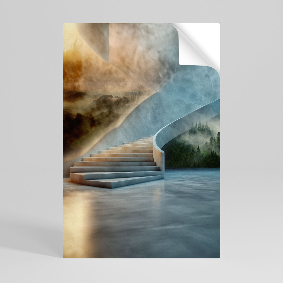 STEPS TO SERENITY Selbstklebendes Poster - Hochformat