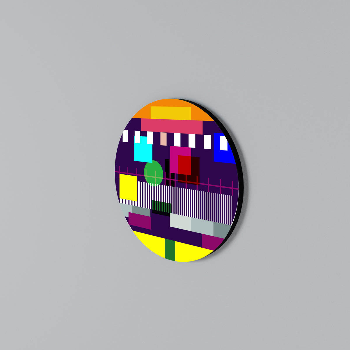 GEOMETRIC MESS Arte de Parede Redonda