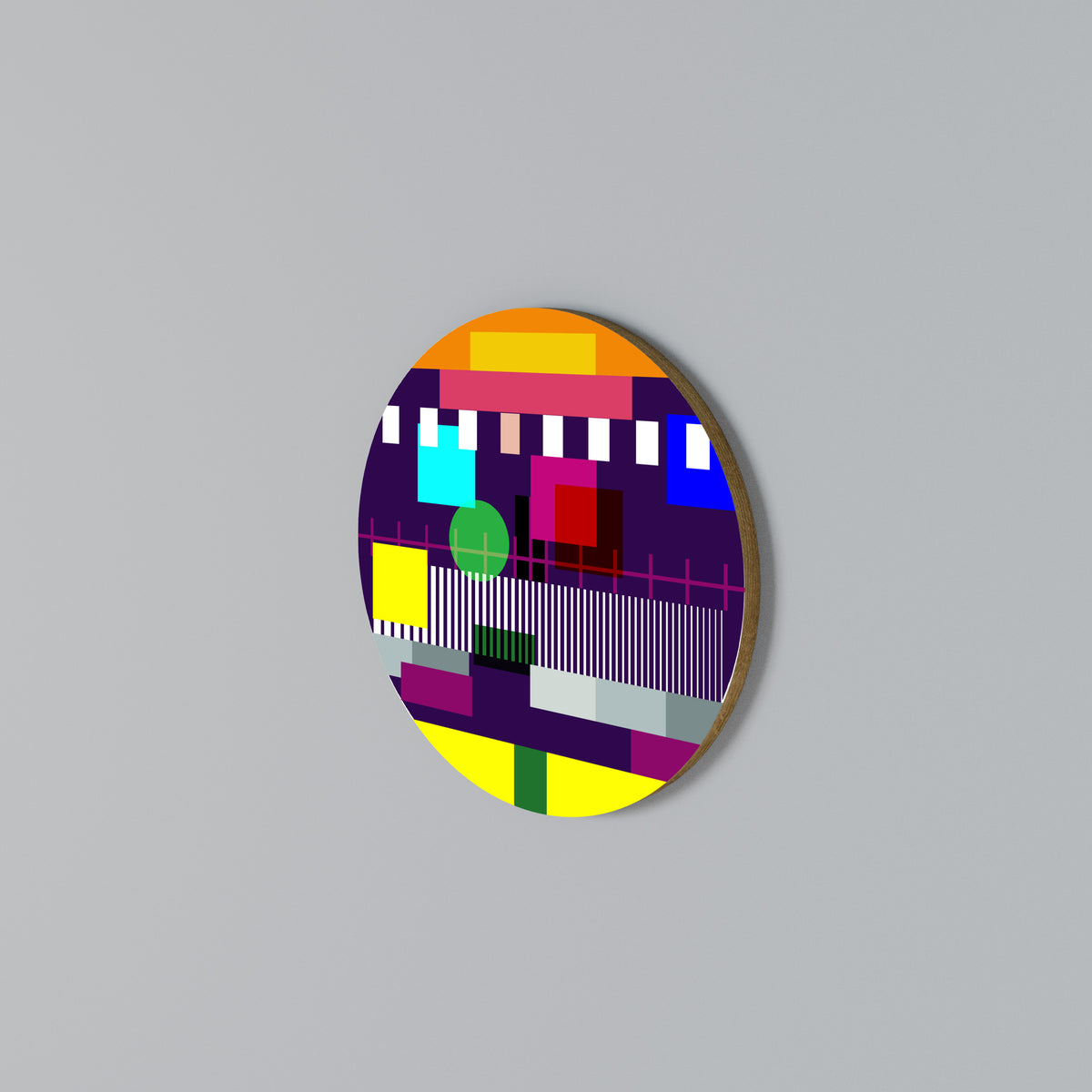 GEOMETRIC MESS Arte de Parede Redonda