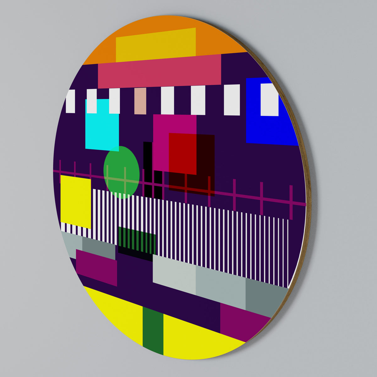 GEOMETRIC MESS Arte de Parede Redonda
