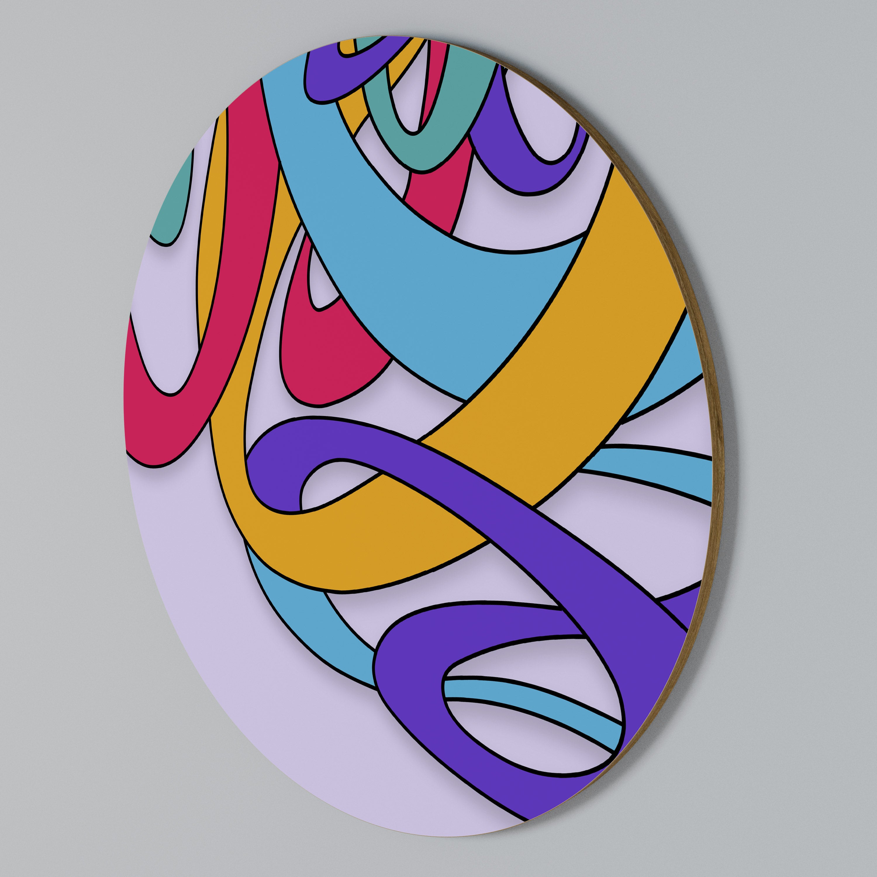 COLOR STREAM Round Wall Art