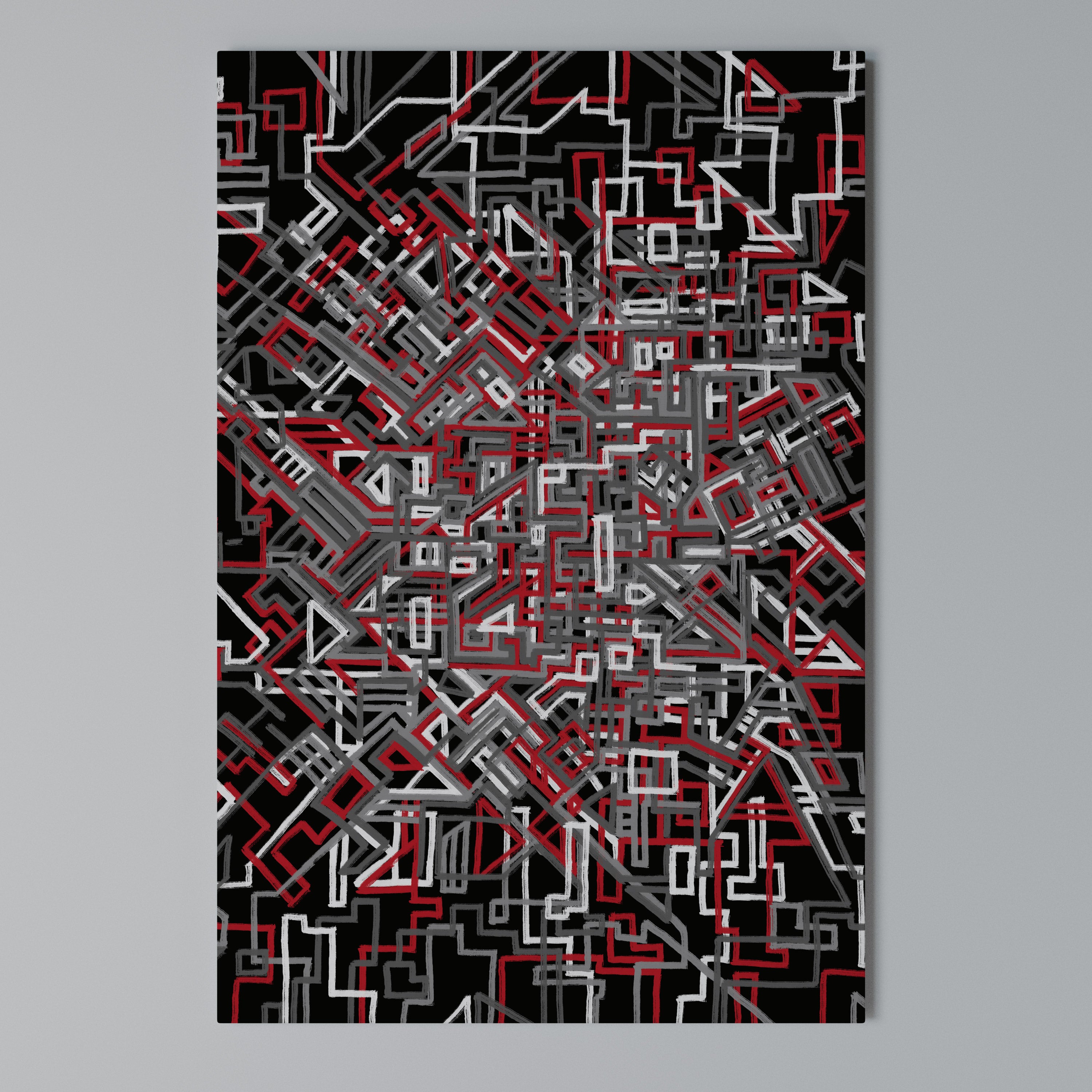 BROKEN LINES Vertical Canvas Print