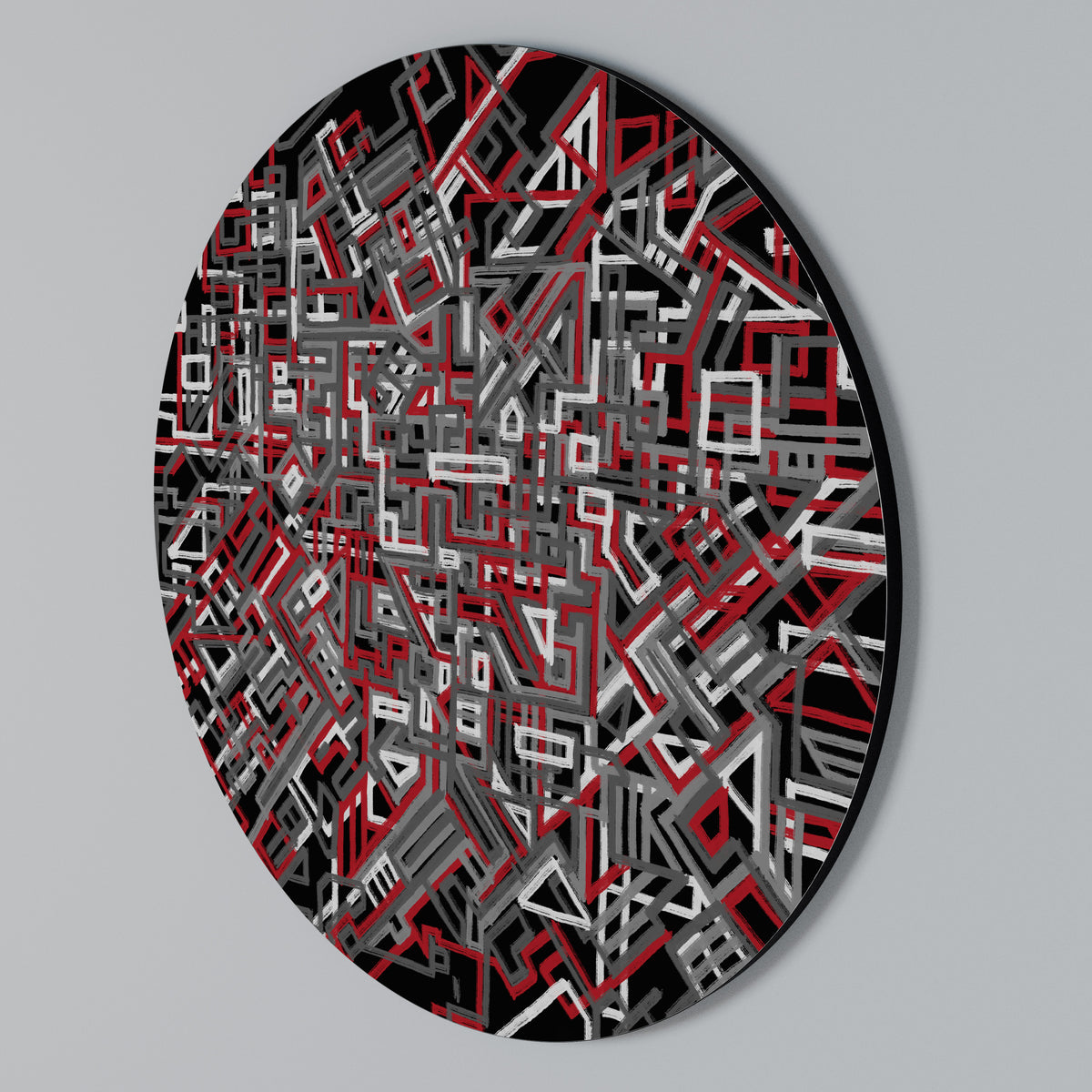 BROKEN LINES Arte de pared redondo