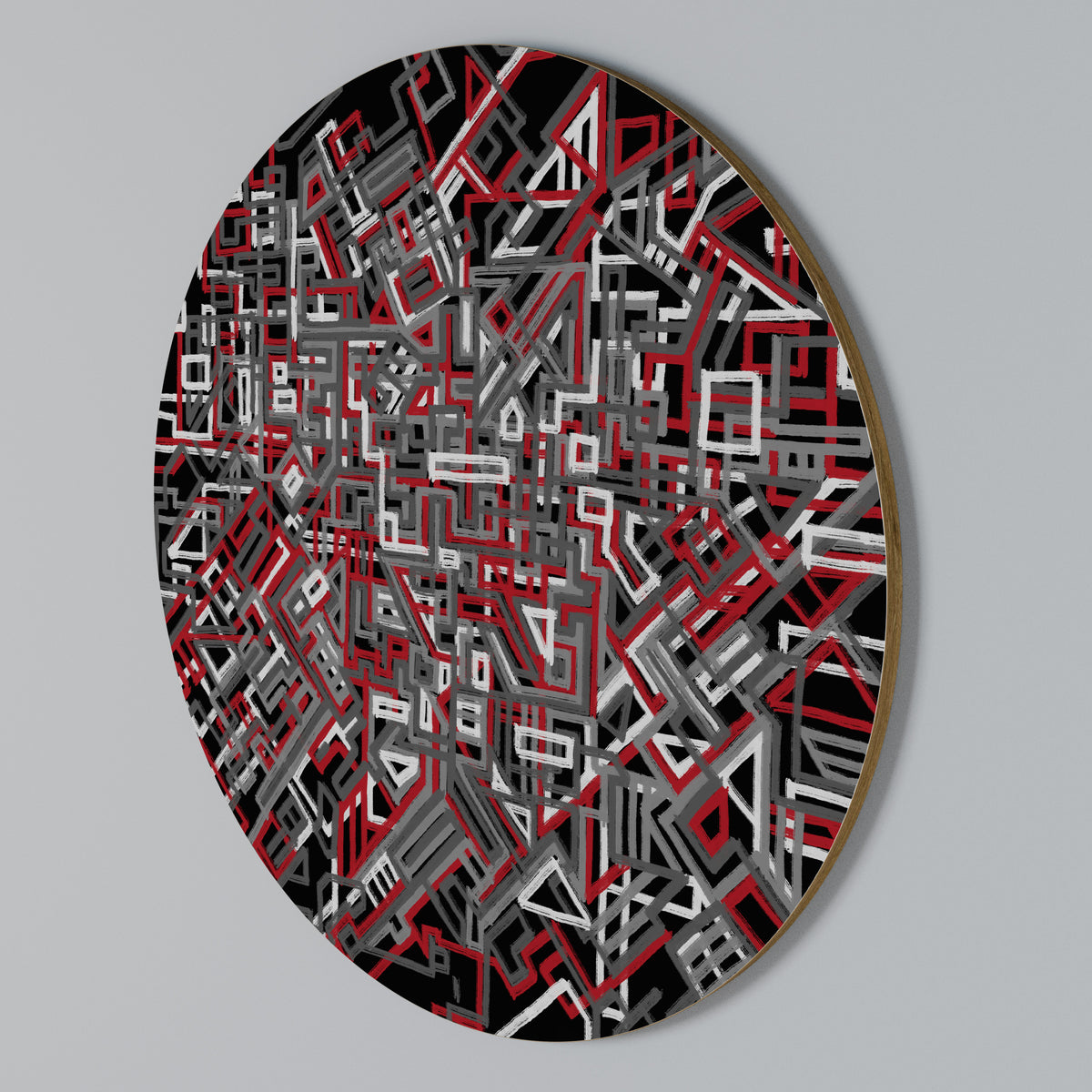 BROKEN LINES Arte de pared redondo