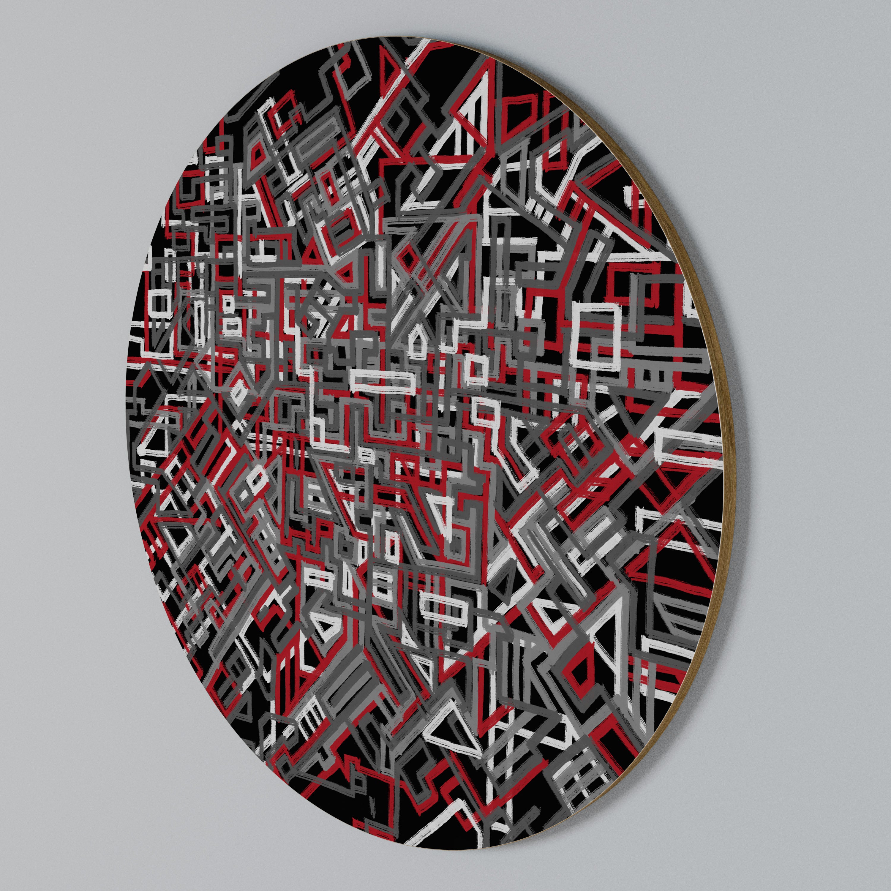 BROKEN LINES Rund väggdekor