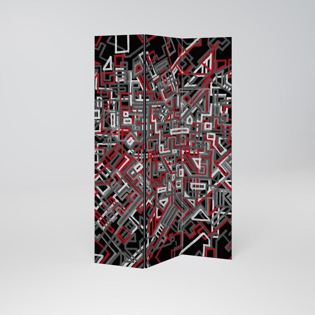 BROKEN LINES 3-Panel Room Divider