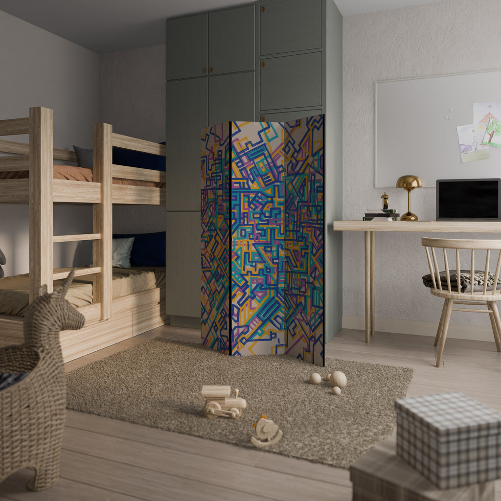 MEMORIES MAP 3-Panel Room Divider