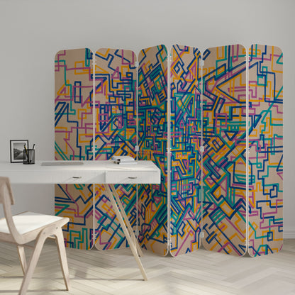 MEMORIES MAP 6-Panel Plywood Room Divider