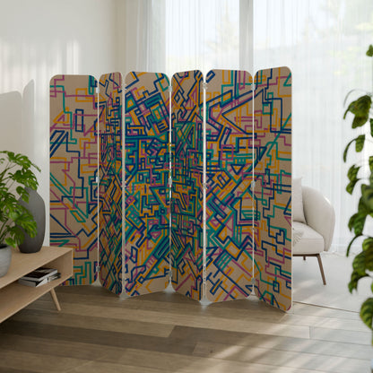 MEMORIES MAP 6-Panel Plywood Room Divider