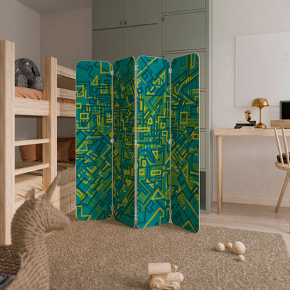 NOSTALGIC MEMORIES 4-Panel Plywood Room Divider