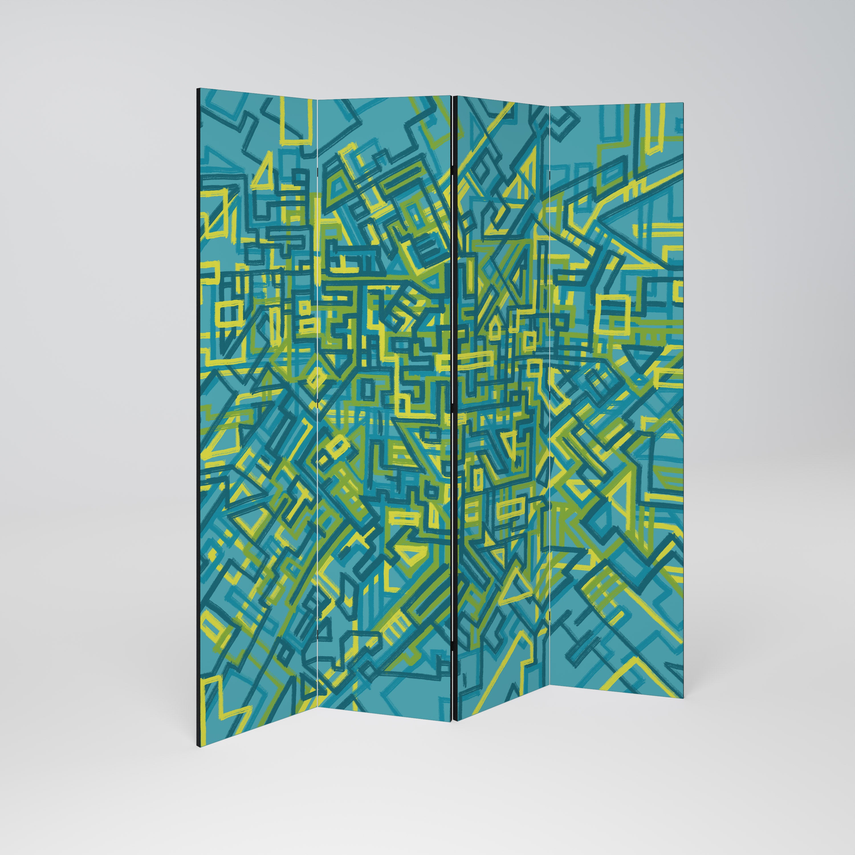 NOSTALGIC MEMORIES 4-Panel Room Divider