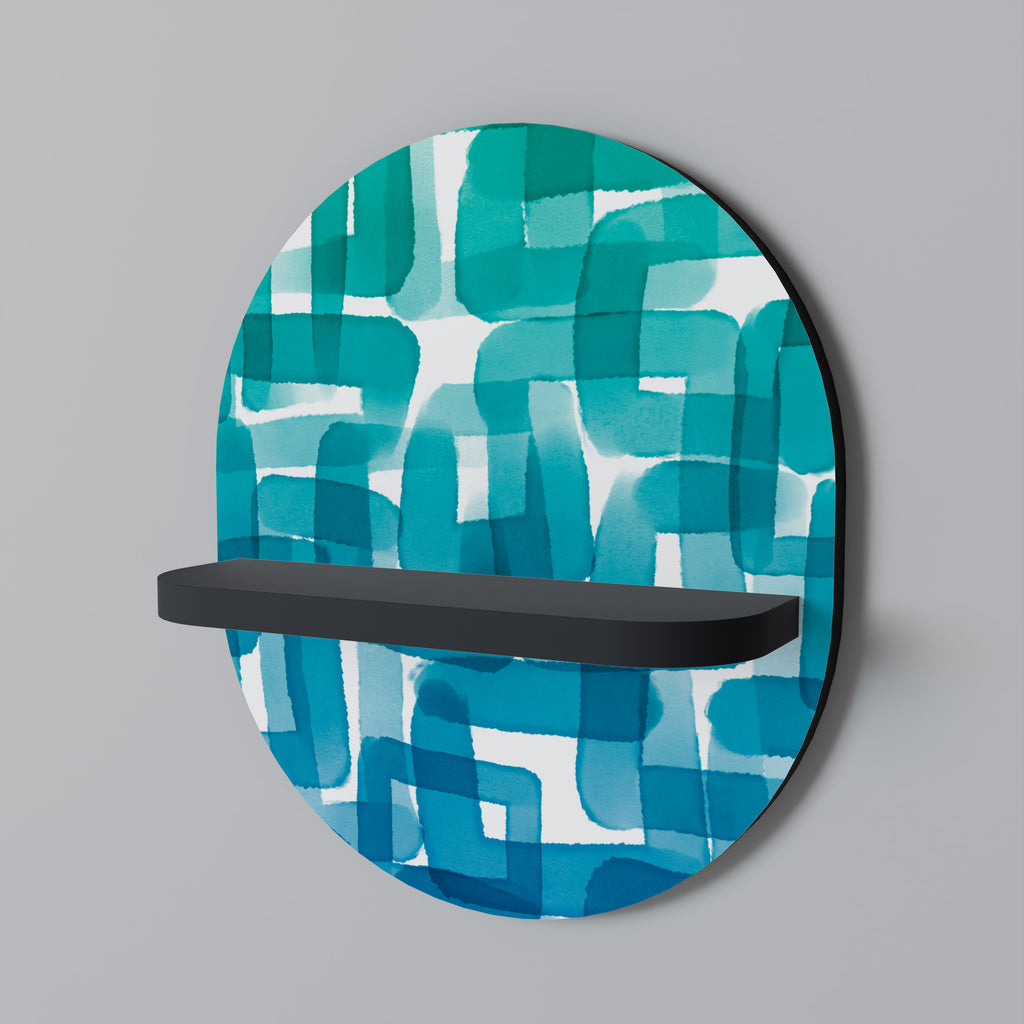 TURQUOISE RECTANGLES Decorative Art Shelf