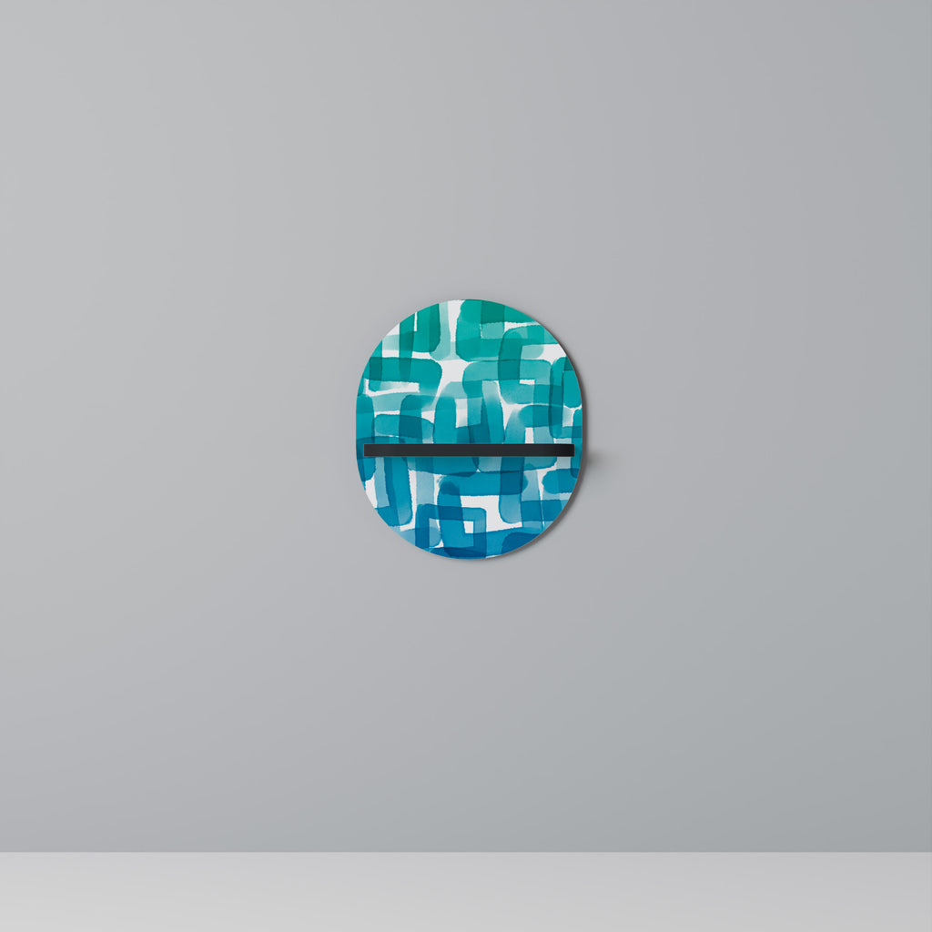 TURQUOISE RECTANGLES Decorative Art Shelf