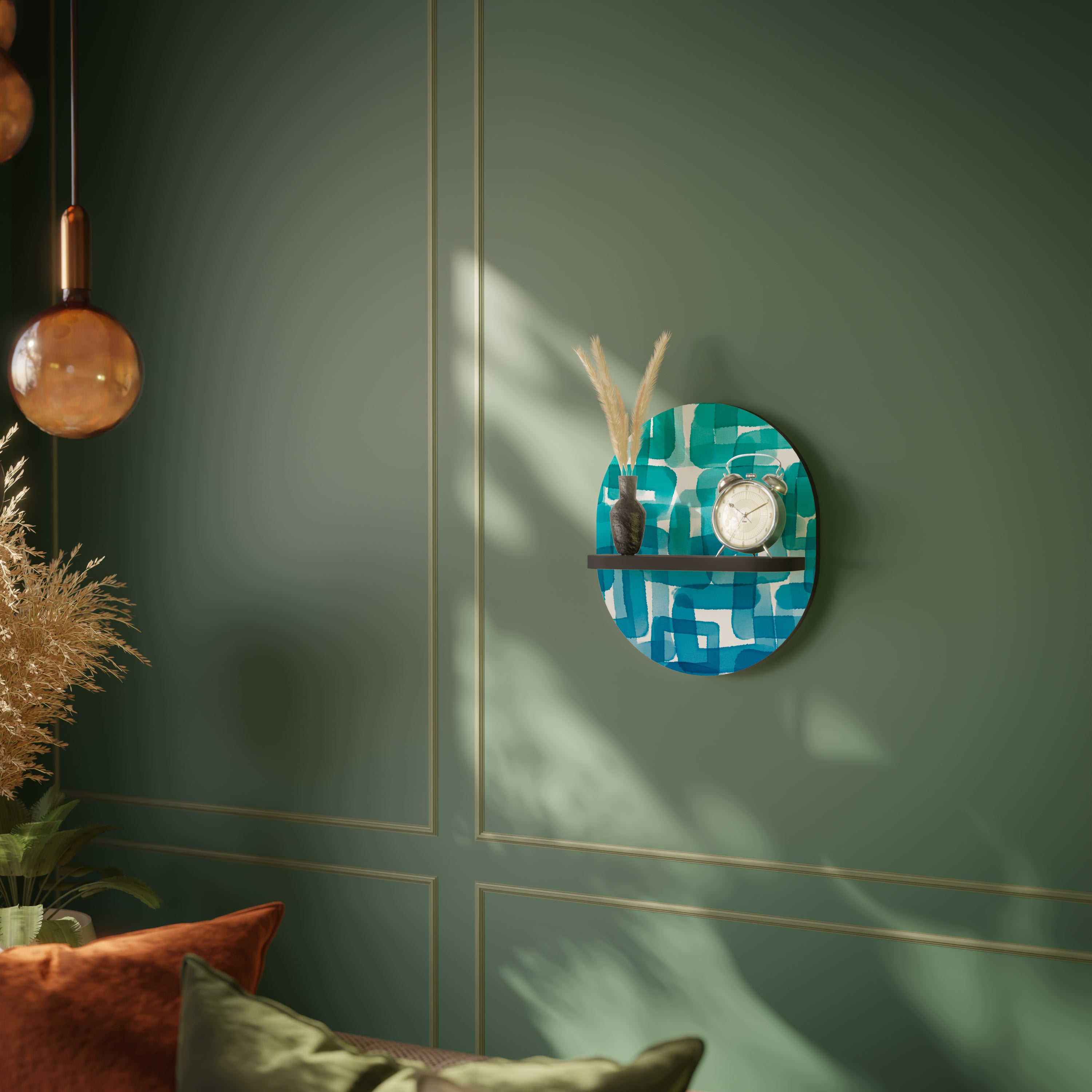 TURQUOISE RECTANGLES Decorative Art Shelf