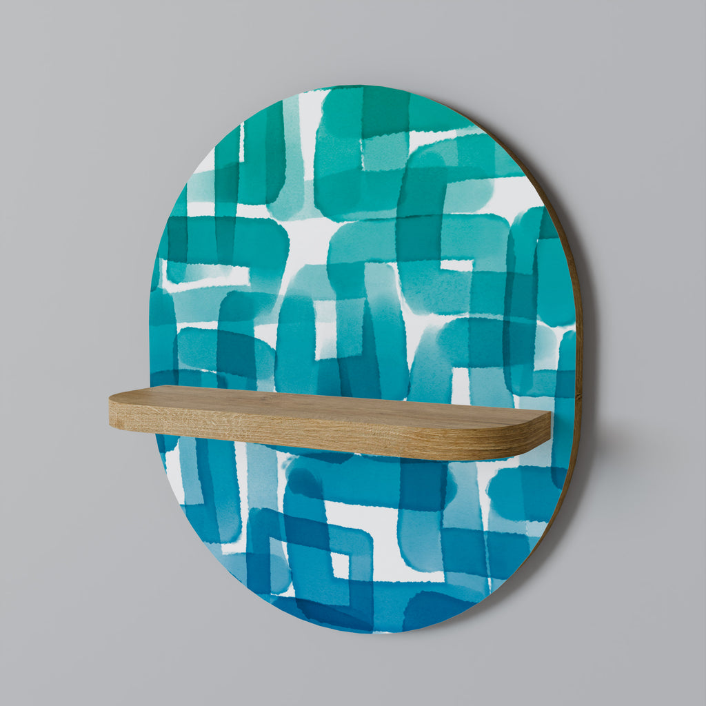 TURQUOISE RECTANGLES Decorative Art Shelf