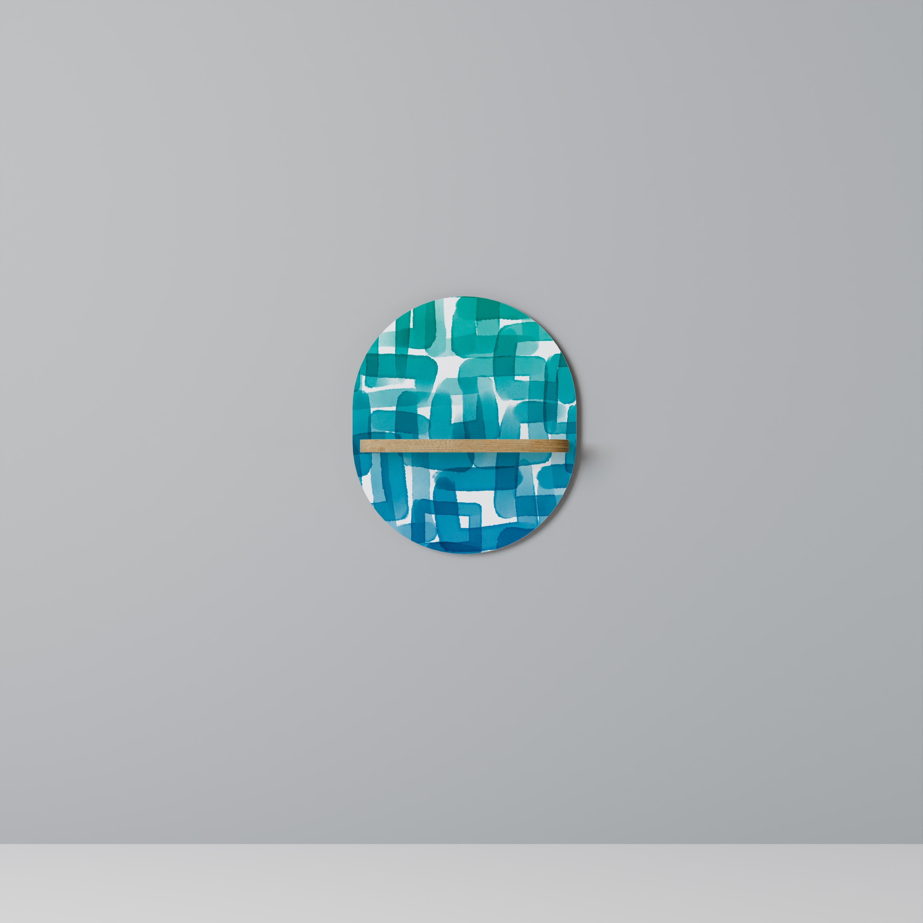 TURQUOISE RECTANGLES Decorative Art Shelf