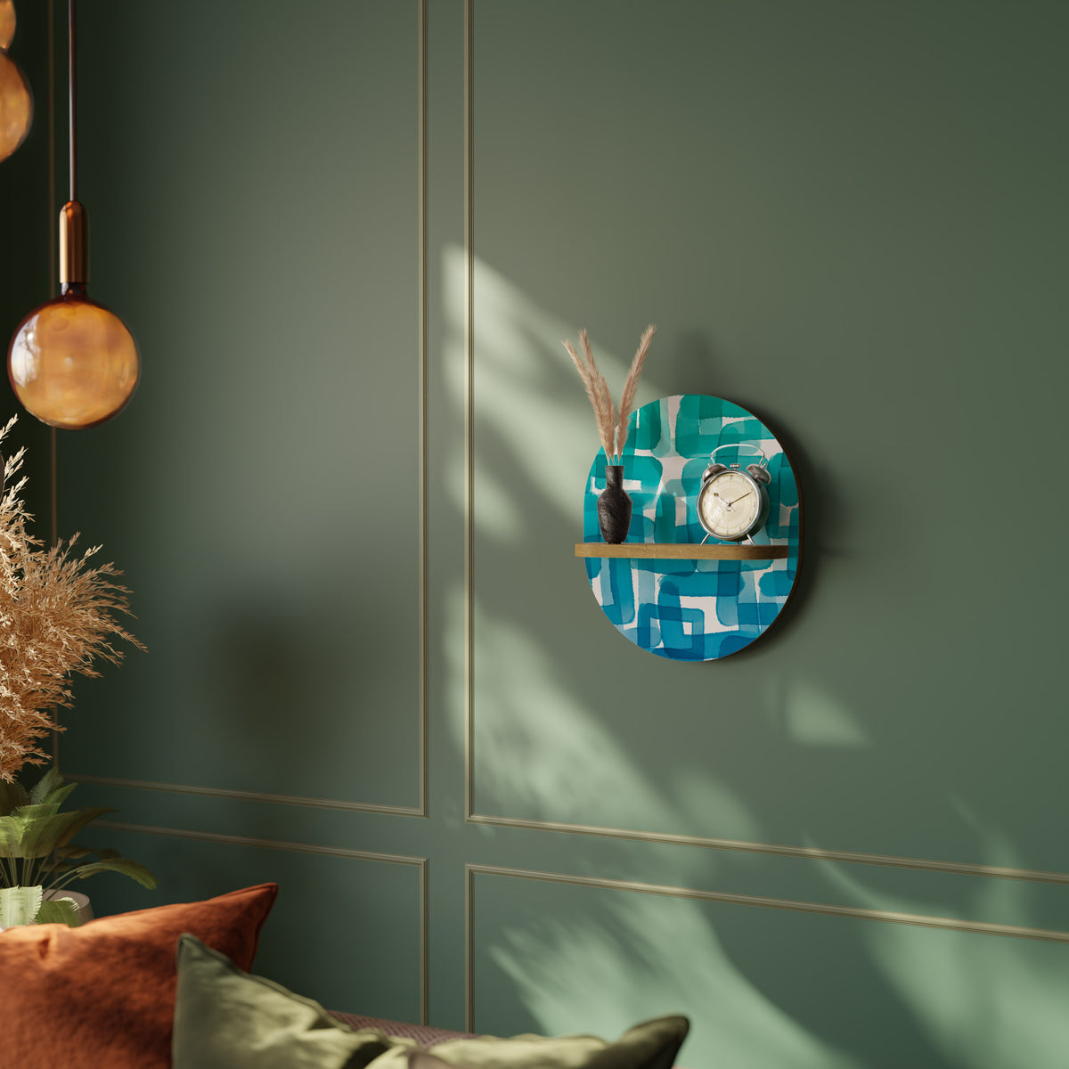 TURQUOISE RECTANGLES Decorative Art Shelf