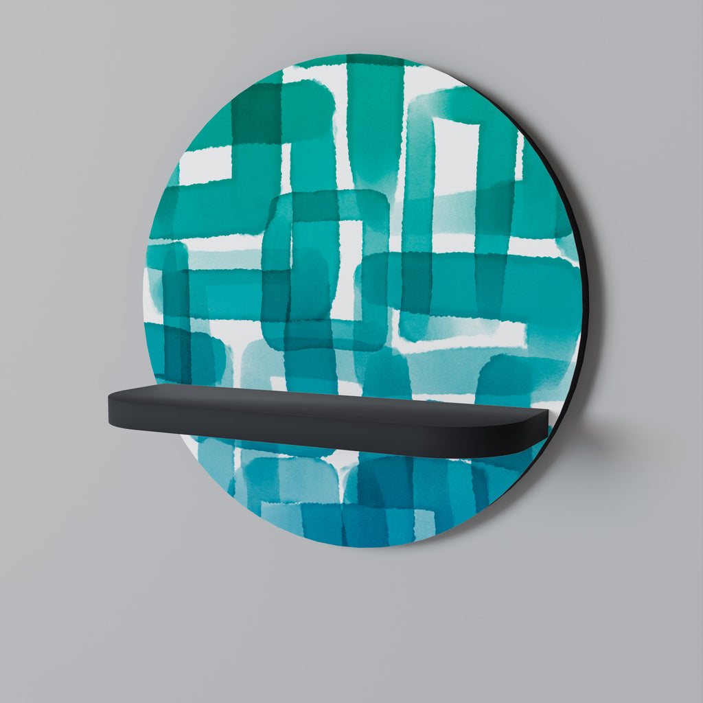 TURQUOISE RECTANGLES Decorative Art Shelf