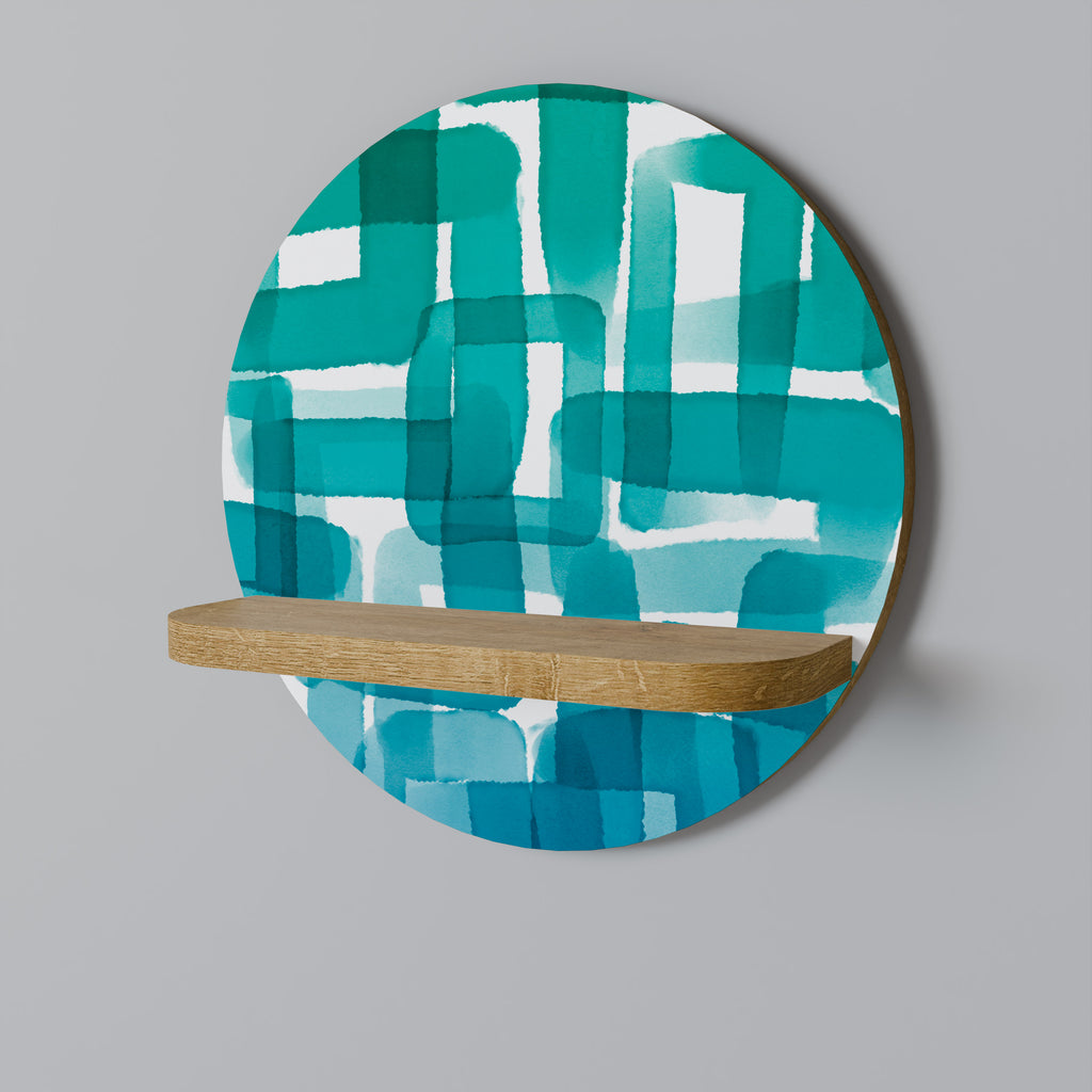 TURQUOISE RECTANGLES Decorative Art Shelf