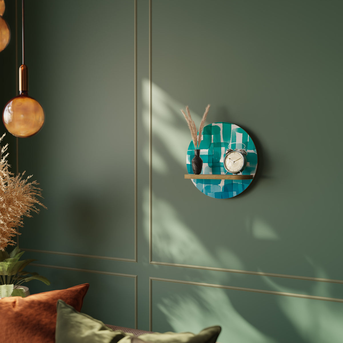 TURQUOISE RECTANGLES Decorative Art Shelf