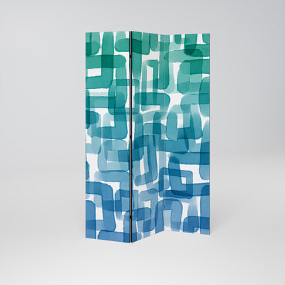 TURQUOISE RECTANGLES 3dílný paraván