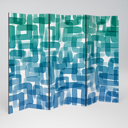 TURQUOISE RECTANGLES 6dílný paraván