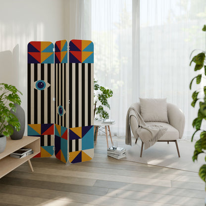 ABSTRACTION AND GEOMETRY 3-Panel Plywood Room Divider