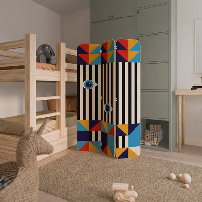 ABSTRACTION AND GEOMETRY 3-Panel Plywood Room Divider