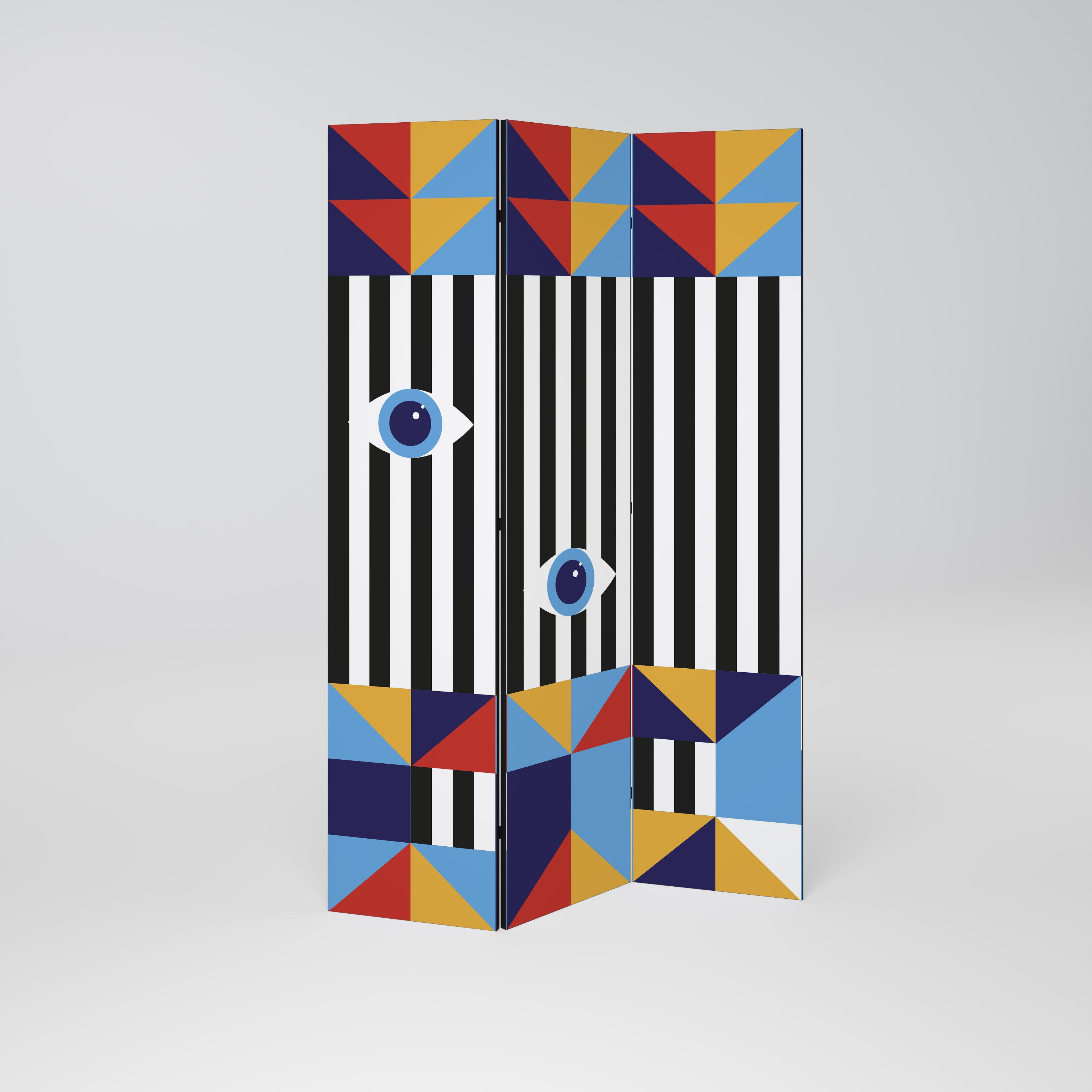 ABSTRACTION AND GEOMETRY Dekorativ rumsavdelare – 3 paneler