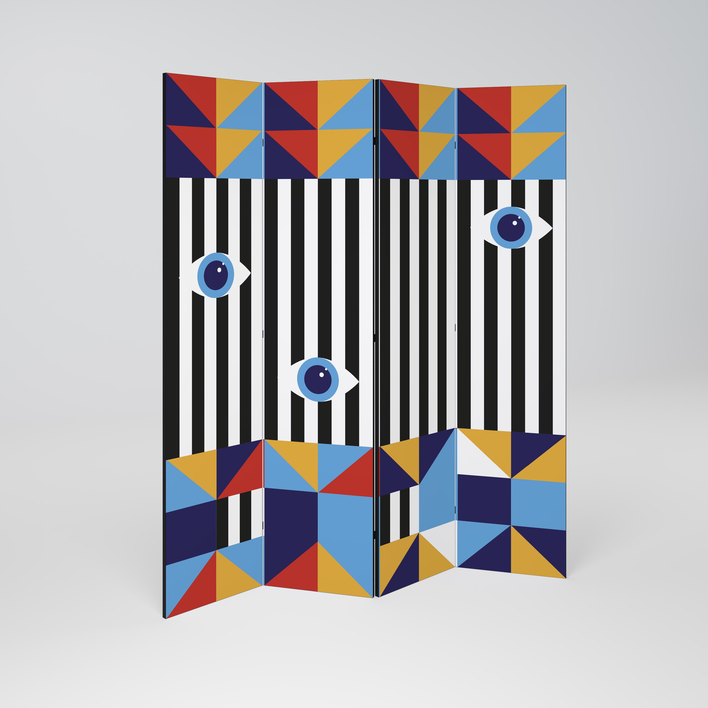 ABSTRACTION AND GEOMETRY 4-Panel Room Divider