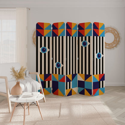 ABSTRACTION AND GEOMETRY 5-Panel Plywood Room Divider