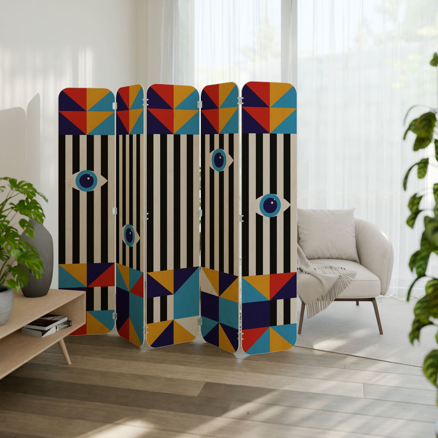 ABSTRACTION AND GEOMETRY 5-Panel Plywood Room Divider