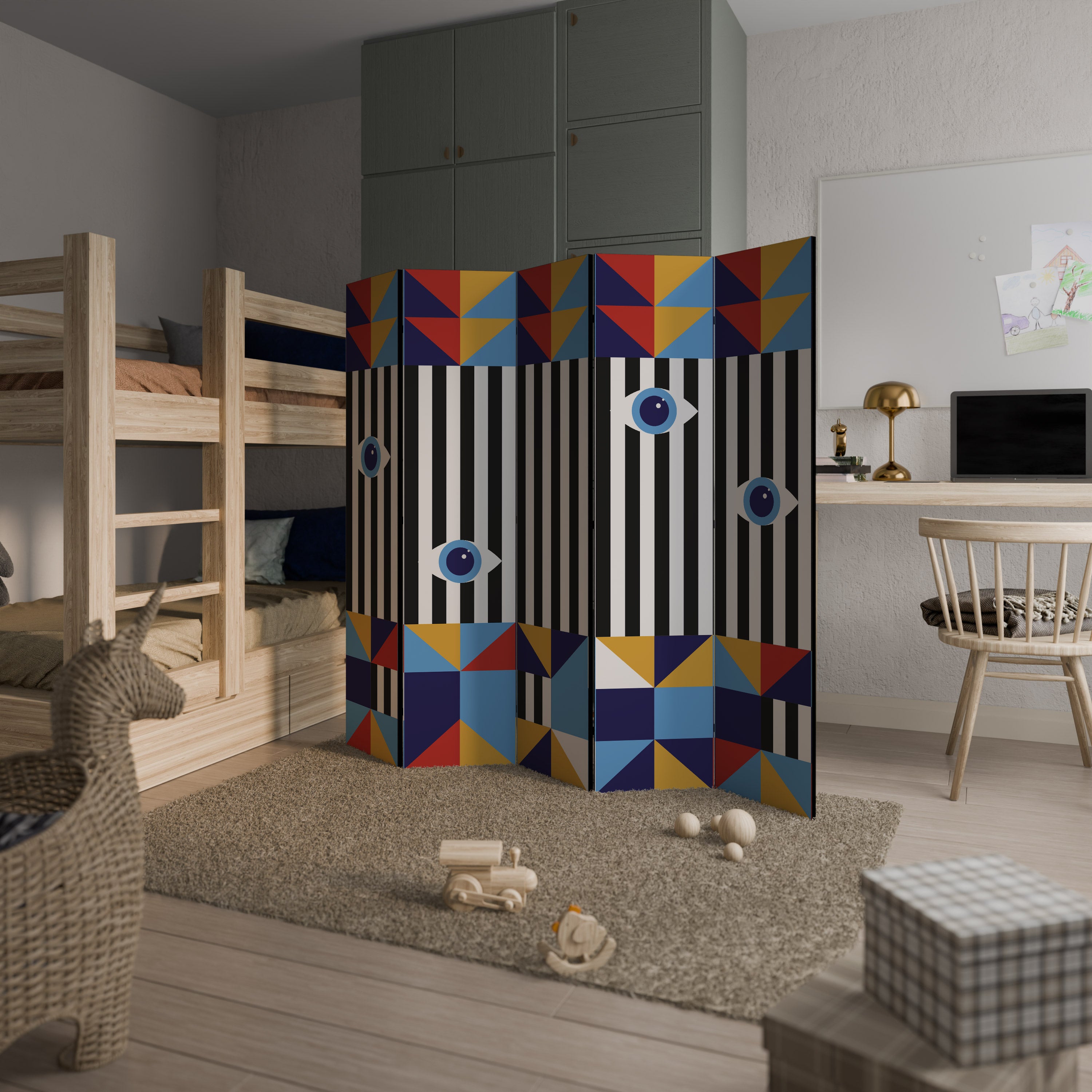 ABSTRACTION AND GEOMETRY Παραβάν με 5 πάνελ