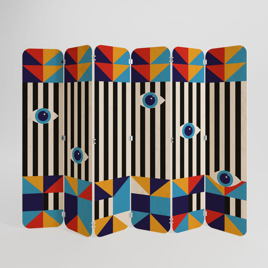 ABSTRACTION AND GEOMETRY 6-Panel Plywood Room Divider