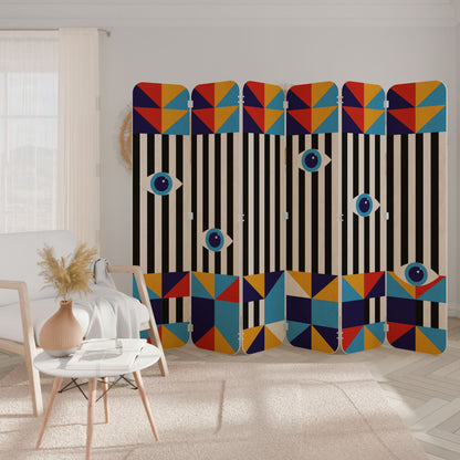 ABSTRACTION AND GEOMETRY 6-Panel Plywood Room Divider