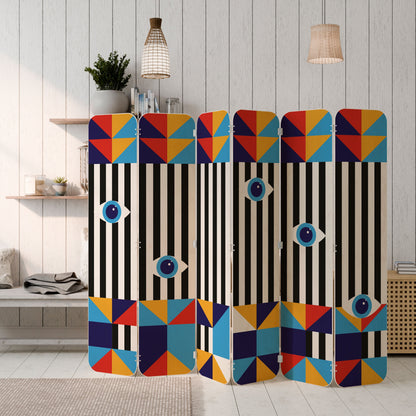 ABSTRACTION AND GEOMETRY 6-Panel Plywood Room Divider